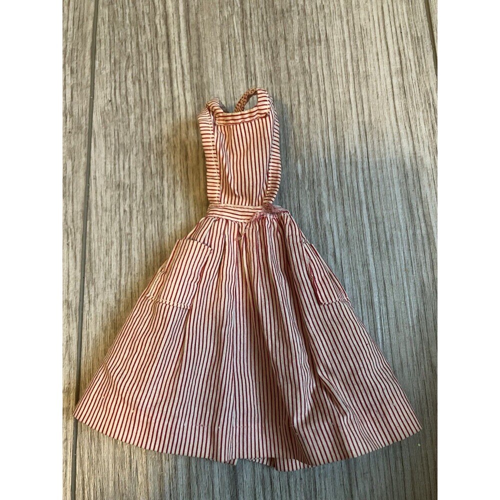 Barbie Doll Candy Striper Nurses Aide Red/White Striped Apron Vintage 1960s #889